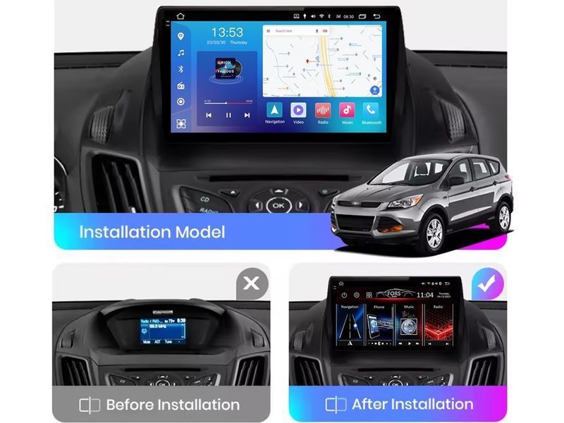 Штатная автомагнитола FORS.auto FS 2 PRO для Ford Kuga (2+32Gb, 9") 2013-2018 FA_FS-2129 фото