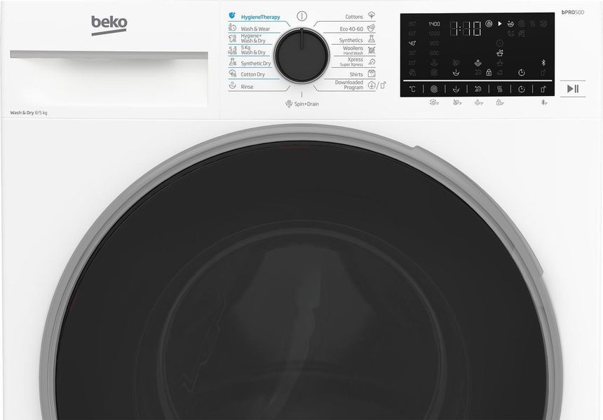 Стирально-сушильная машина Beko фронтальная, 8(5)кг, 1400, D, 57см, дисплей, белый RC_B5DFT58447W фото