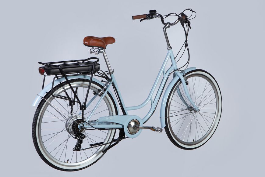 Велосипед с электроприводом 28" ST Dorozhnik eRETRO Vbr FR рама-19" 36В 12.5А*ч 500Вт светло-голубой PANTONE VT_ELB-D-28-075 фото