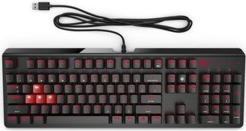 Клавиатура механическая HP OMEN Encoder, 104key, Cherry MX Brown, USB-A, EN/RU, LED, черный RC_6YW75AA фото