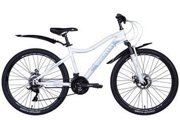 Велосипед сталь 26" Discovery KELLY AM DD тріскачка рама-16" білий (матовий) з крилом Pl 2024 VT_OPS-DIS-26-581 фото