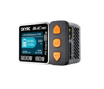 Універсальне ЗУ SKYRC B6AC, DC200W, AC60W, 27V, 10A, LCD, балансир, від 1 до 6 осередків, DC/PD U_36895 фото