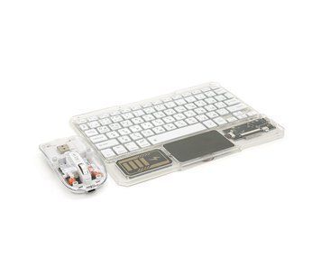 Комплект беспроводной YT-KB333 (KB+Mouse), (Eng / Pyc), 2.4G, 78 клавиш, White/Transparent, Box U_38367 фото