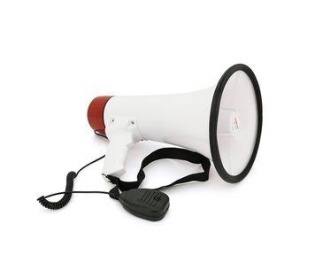 Гучномовець Megaphone ER-55U, 25W, живлення від акумулятора 6В, СЗУ, White/Red, Box U_32840 фото