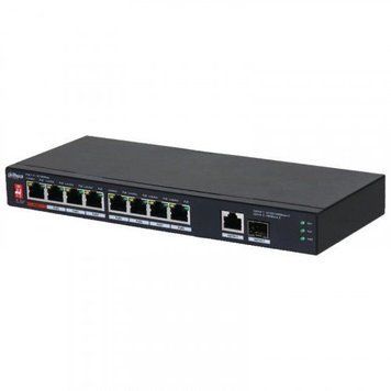 Комутатор Dahua DH-PFS3110-8ET1GT1, 10-портовий, 8PoE + SFP U_33633 фото