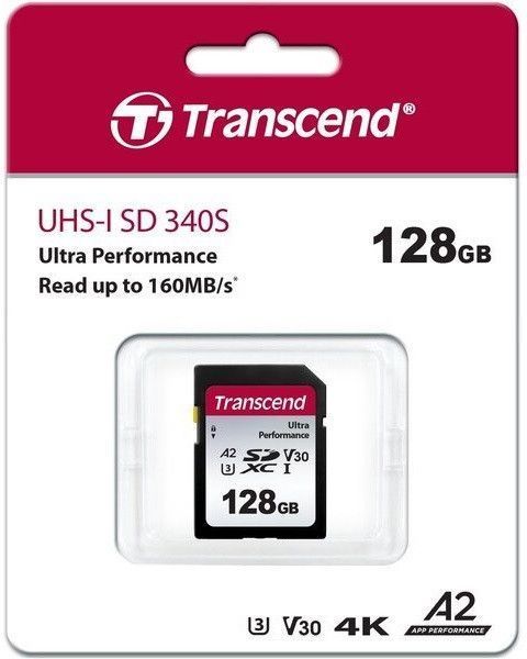 Карта пам'яті SD 128GB C10 UHS-I U3 A2 R160/W90MB/s 4K Transcend RC_TS128GSDC340S фото