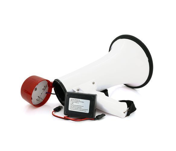Гучномовець Megaphone ER-55U, 25W, живлення від акумулятора 6В, СЗУ, White/Red, Box U_32840 фото