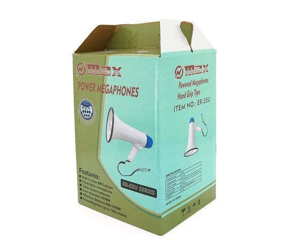 Гучномовець Megaphone ER-55U, 25W, живлення від акумулятора 6В, СЗУ, White/Red, Box U_32840 фото