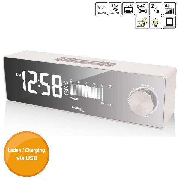 Годинник настільний з радіо Technoline WT483 White/Silver (WT483) DS_DAS302714 фото