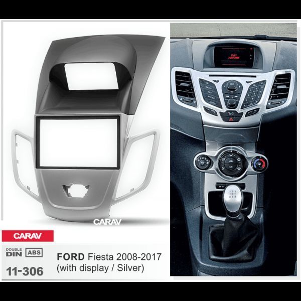 Перехідна рамка CARAV 11-306 для FORD Fiesta 2008+ w/display (Silver & Black) AV_11-306 фото