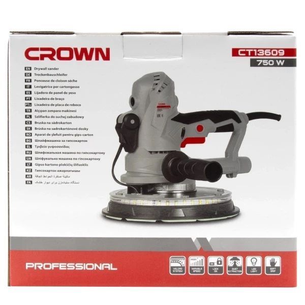 Шлифовальная машина для сухого шлифования стен CROWN CT13609 HY_090115564 фото
