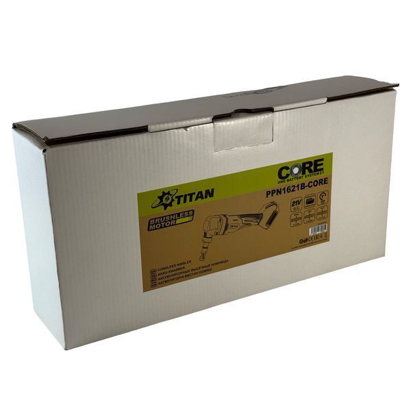 Бесщеточные ножницы вырубные аккумуляторные по металлу TITAN PPN1621B-CORE с аккумулятором и зарядным HY_99113616 фото