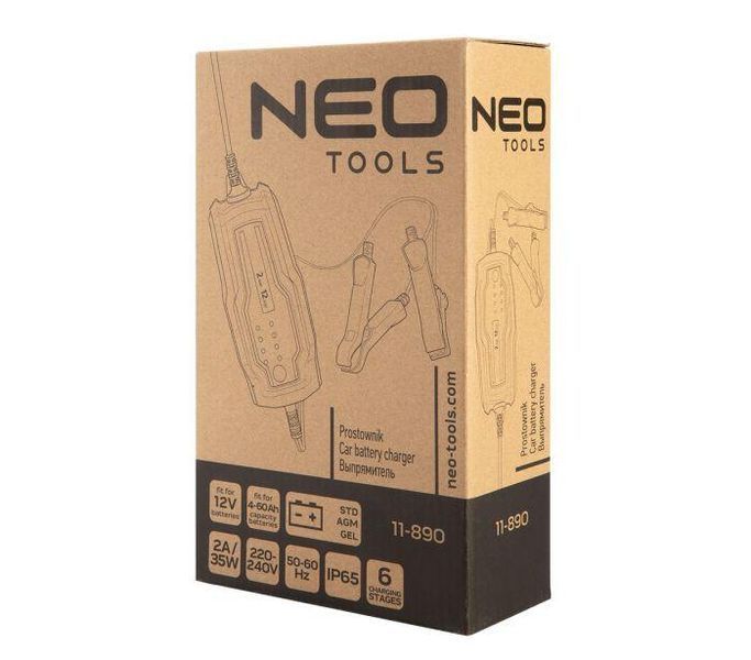 Зарядное устройство для Neo Tools, 2А/35Вт, 4-60Аг, для STD/AGM/GEL аккумуляторов RC_11-890 фото