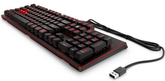 Клавіатура механічна HP OMEN Encoder, 104key, Cherry MX Brown, USB-A, EN/RU, LED, чорний RC_6YW75AA фото