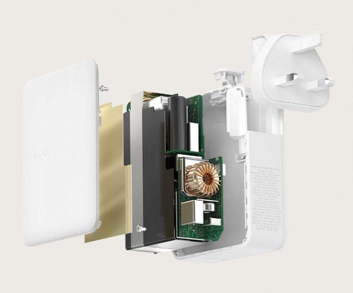 Зарядний пристрій мережевий Belkin 140Вт 3хUSB-С GAN PD PPS, USB-A, білий RC_WCH014BTWH фото