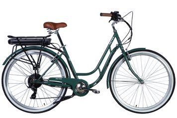 Велосипед з електроприводом 28" ST Dorozhnik eRETRO Vbr FR рама-19" 36B 12.5А*г 500Вт зелено-сірий PANTONE 5477 C 2025 VT_ELB-D-28-069 фото