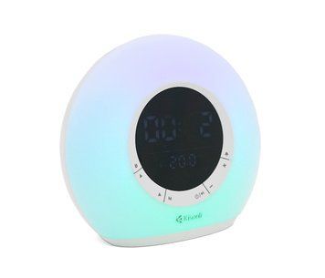 Колонка Kisonli Q6B Bluetooth 5.0, 1х5W, 3600m Аг, USB/TF/FM/BT/LED/Clock/RGB Light, DC: 5V/1A, Silver, Q30 U_31315 фото