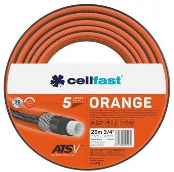 Шланг садовый Cellfast ORANGE, 3/4', 25 м, 5 слоев, до 24 бар, -10&hellip;50&deg;C RC_15-021 фото