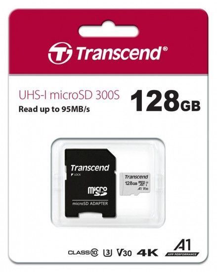 Карта памяти Transcend microSD 128GB C10 UHS-I R100/W40MB/s + SD RC_TS128GUSD300S-A фото