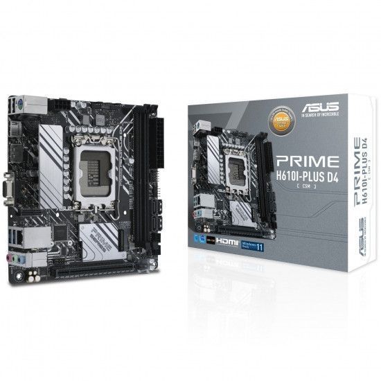 Материнская плата ASUS PRIME H610I-PLUS D4-CSM s1700 H610 2xDDR4 M.2 HDMI D-Sub DP mITX RC_90MB1B20-M0EAYC фото