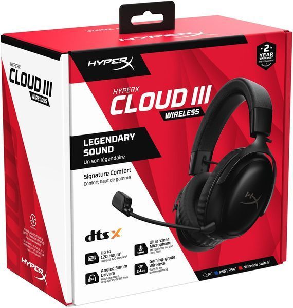 Гарнитура игровая HyperX Cloud III, WL/USB-A/USB-C, черный RC_77Z45AA фото