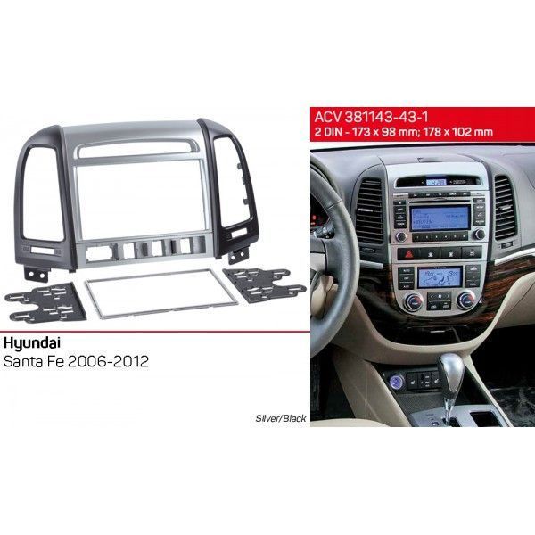 Перехідна рамка ACV 381143-43-1 для Hyundai Santa Fe 2006-2012 AV_381143-43-1 фото