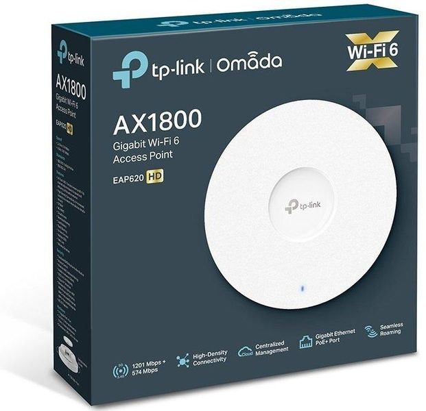 Точка доступа TP-LINK EAP620 HD AX1800, 1xGE LAN, PoE RC_EAP620-HD фото