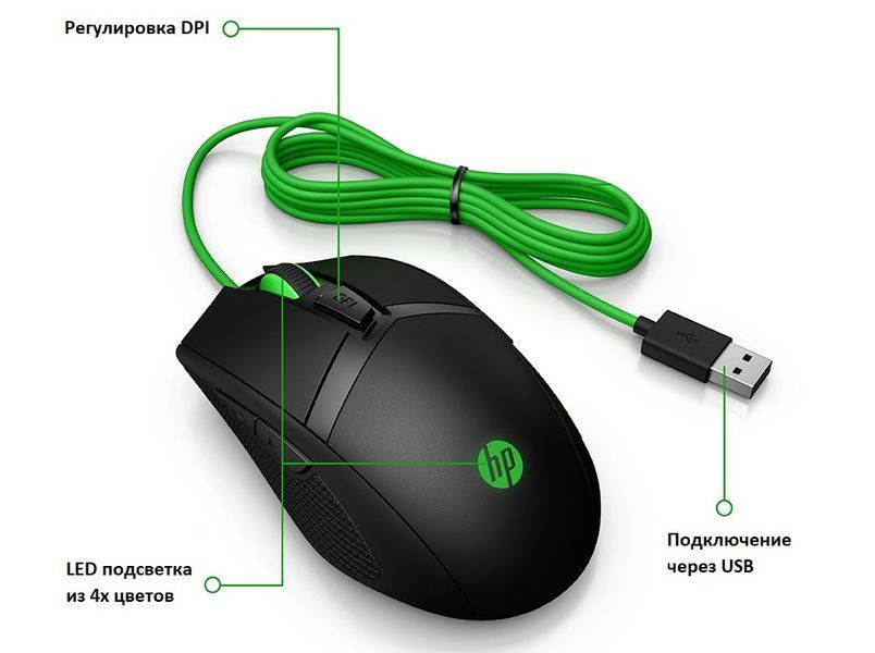 Миша HP Pavilion Gaming 300, USB-A, чорний RC_4PH30AA фото