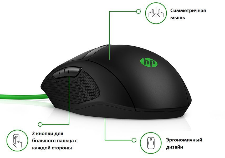 Миша HP Pavilion Gaming 300, USB-A, чорний RC_4PH30AA фото