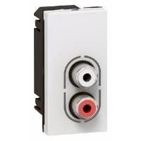 Legrand MOSAIC розетка аудіо 2 RCA аудіо + стерео, 1 модуль, білий RC_78753 фото