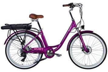 Велосипед з електроприводом 26" AL Dorozhnik eRUBY DD FR рама-17" 48B 12.5А*г 500Вт пурпурний YS 7809 2025 VT_ELB-D-26-261 фото