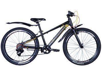 Велосипед AL 24" Discovery QUBE Vbr рама-11,5" чорно-жовтий (матовий) з крилом Pl 2024 VT_OPS-DIS-24-356 фото