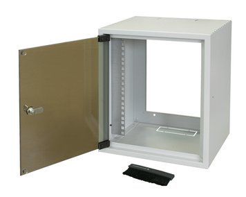 Шафа 10" 7U, глибина 260мм. скло. двері, сірий ZPAS RC_WZ-3661-01-02-011 фото