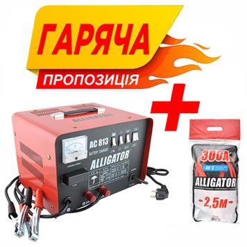Комплект пускозарядное устройство АКБ Alligator 12/24V, 45А + провода-прикуриватели Alligator 300А LI_na_102 фото