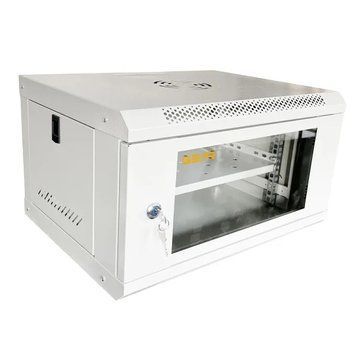 Шафа серверна настінна з полицею GEAR 6U 19'' 530x400x300 мм., Сіра (GWMSN-6U-530-400G) IP_GWMSN-6U-530-400G фото