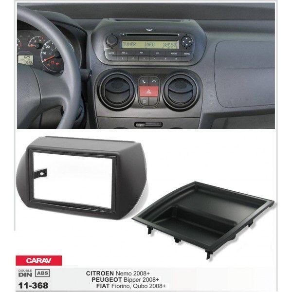 Переходная рамка CARAV 11-368 для FIAT Fiorino, Qubo 2008+ / CITROEN Nemo 2008+ / PEUGEOT Bipper 2008 AV_11-368 фото
