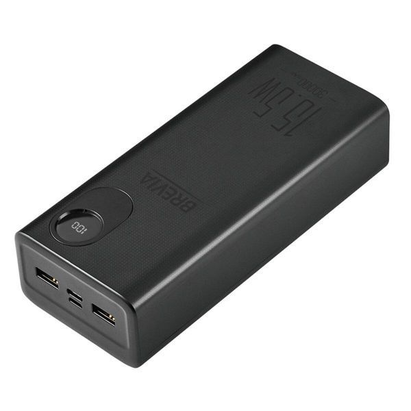 Універсальна мобільна батарея Brevia 30000mAh 15.5W Li-Pol, LCD LI_45315 фото