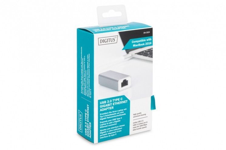 Адаптер Digitus USB-C - 10/100/1000 Mbps Ethernet RC_DN-3024 фото