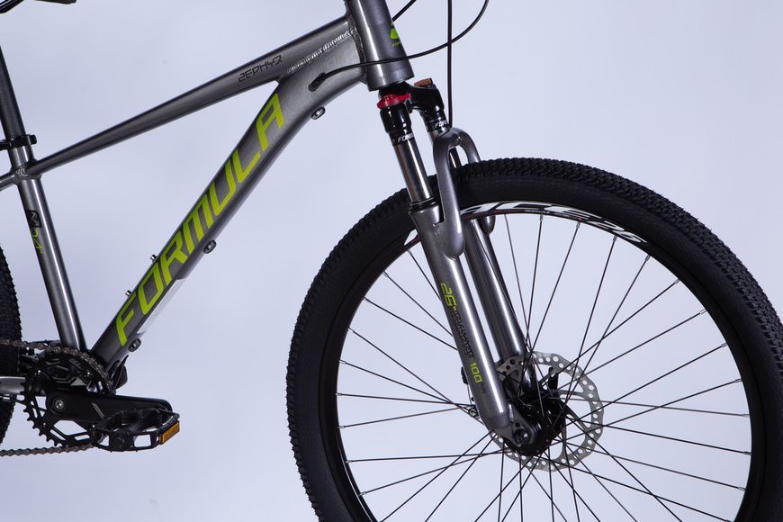 Велосипед AL 26" Formula ZEPHYR 3.0 DD CS рама-14" серо-зеленый 2025 VT_OPS-FR-26-784 фото