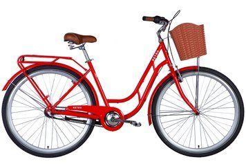 Велосипед сталь 28 Dorozhnik RETRO планет. рама-19" свiтло-зелений (матовий) з багажником задн St з корзиною Pl з крилом St 2024 VT_OPS-D-28-382 фото