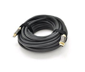 Кабель VEGGIEG HX-20 HDMI-HDMI 2K * 4K, 20.0m, v2,0, OD-9.5mm, круглый, оплетка, Black, коннектор Black-Gold, U_19709 фото