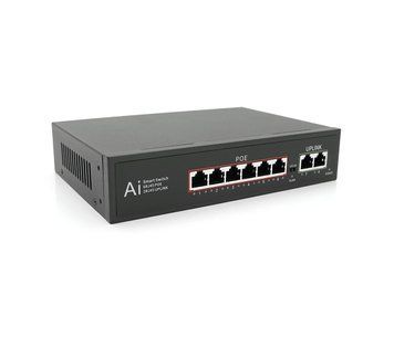 POE комутатор Merlion 6 POE 10/100 + 2 RJ45 10/100 вбудований блок живлення 52V 1.25A U_33516 фото