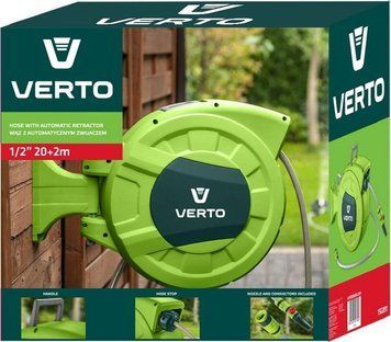 Катушка со шлангом автоматическая 20м+2м шланга 1/2" Verto RC_15G891 фото
