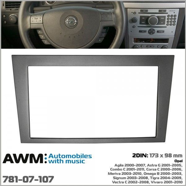 Переходная рамка AWM 781-07-107 для Opel Agila, Combo, Corsa, Meriva, Omega, Signum, Tigra, Vectra, Vivaro AV_781-07-107 фото