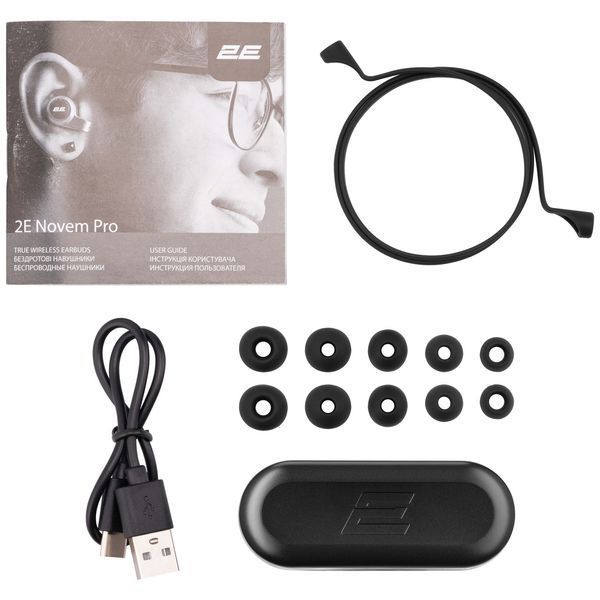 Наушники 2E Novem Pro True Wireless Waterproof Mic Black RC_2E-EBTWNPBK фото