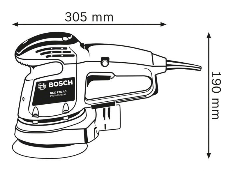 Шлифмашина эксцентриковая Bosch GEX 34-125, 340Вт, 125мм, 12000об/мин, 2.4кг RC_0.601.372.300 фото