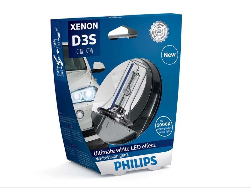 Лампа ксенонова Philips D3S, 42403WH2 WhiteVision, 5000 K PX_2000000003436 фото