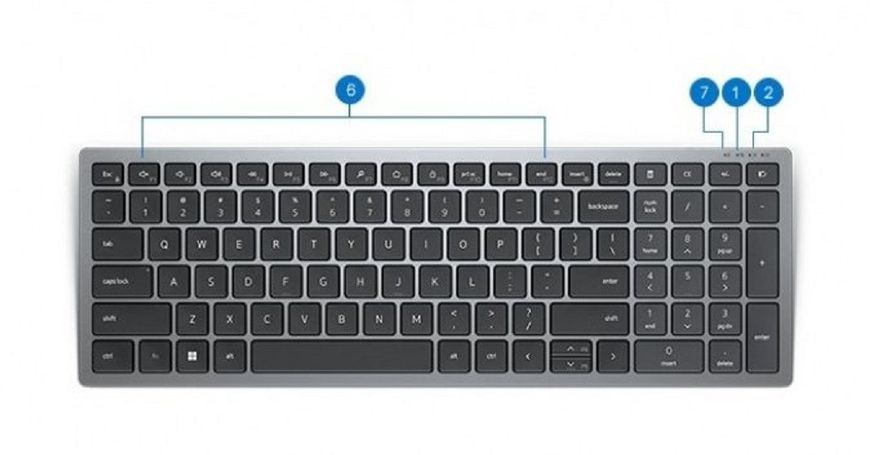 Клавиатура Dell Compact Multi-Device Wireless Keyboard - KB740 - Ukrainian(QWERTY) RC_580-AKOZ фото