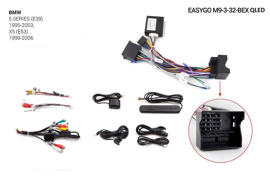 Штатна автомагнітола EasyGo M9-3-32-BEX QLED BMW 5 Series (E39) 1995-2003, X5 (E53) 1999-2006E39) 1995-2003, X5 (E53) 1999-2006 MA_M9-3-32-BEX QLED фото