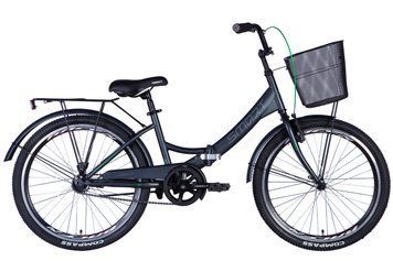 Велосипед сталь 24 Formula SMART тормозная рама-15" черный (матовый) с багажником задн. St с корзиной Pl с VT_OPS-FR-24-388 фото